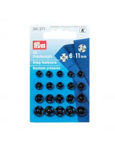 Boutons pression à coudre Prym noirs 6-11 mm | Zephyr Tissus