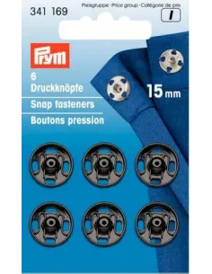 Boutons pression à coudre Prym, Noir 15 mm | Zephyr Tissus