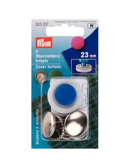 Boutons à recouvrir Prym 23 mm argent | Zephyr Tissus