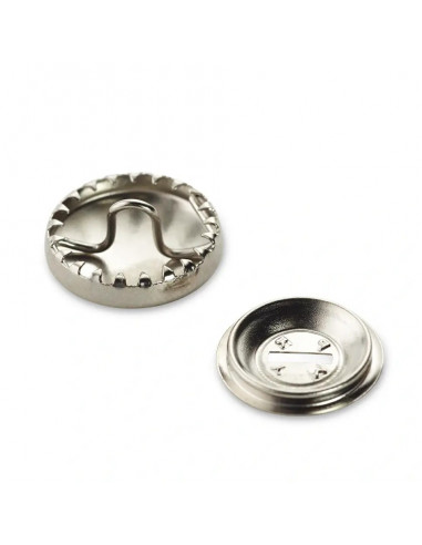 Boutons à recouvrir, avec outil, 23mm, argenté