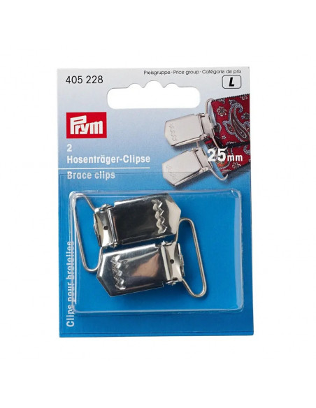 Clips pour bretelles, 25mm, argenté