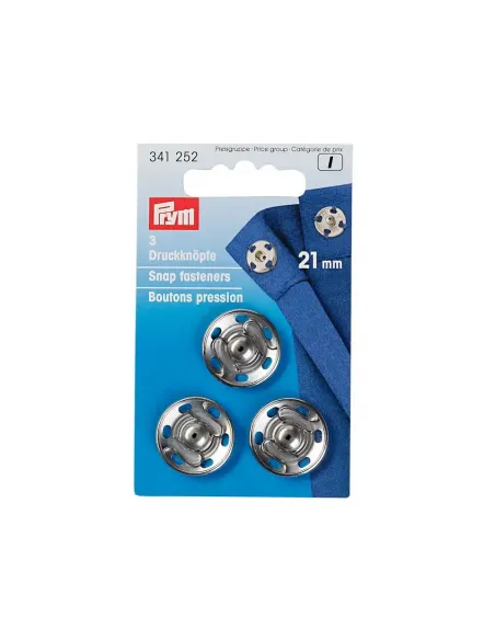 Bouton pression à coudre Prym 21 mm argent | Zephyr Tissus