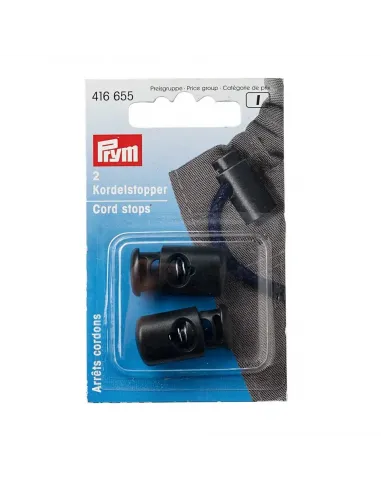 Arrêt cordon Prym 1 trou noir, plastique | Zephyr Tissus