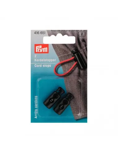 Arrêt cordon Prym 2 trous noir, petit | Zephyr Tissus