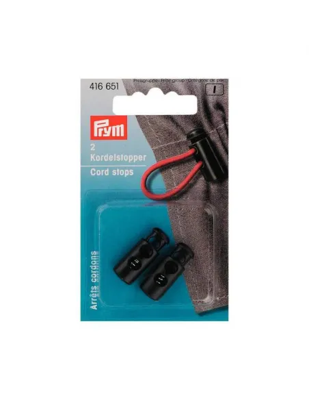 Arrêt cordon Prym 2 trous noir, petit | Zephyr Tissus
