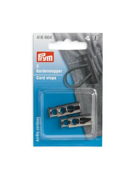 Arrêt cordon Prym 2 trous, noir brillant | Zephyr Tissus