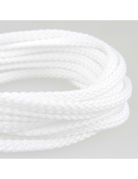 Cordon damier, Ø6mm, blanc