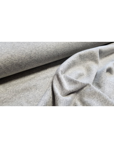 Jersey maille coton uni gris chiné