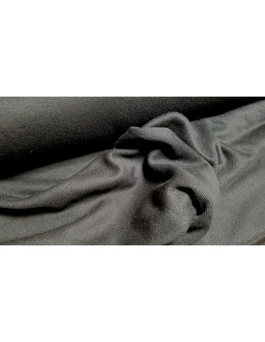 Jersey maille coton uni noir