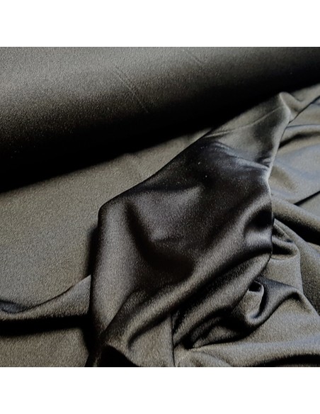 Tissu, Lycra Fin Stretch, Noir, Laize 140 cm, 95% Polyester 5% Spandex
