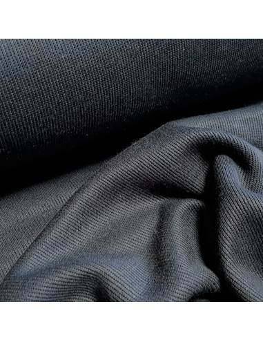 Tissu, Jersey de Coton Uni, Bleu Nuit, Laize 170 cm, Coton Stretch Oeko-Tex