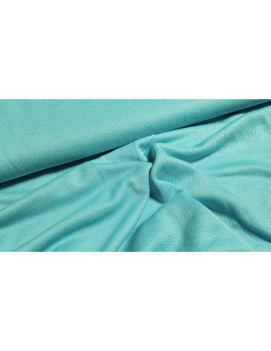 Jersey maille coton uni bleu turquoise