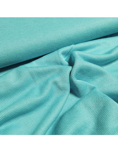 Tissu, Jersey de Coton Uni, Bleu Turquoise, Laize 150 cm, Coton Stretch Oeko-Tex