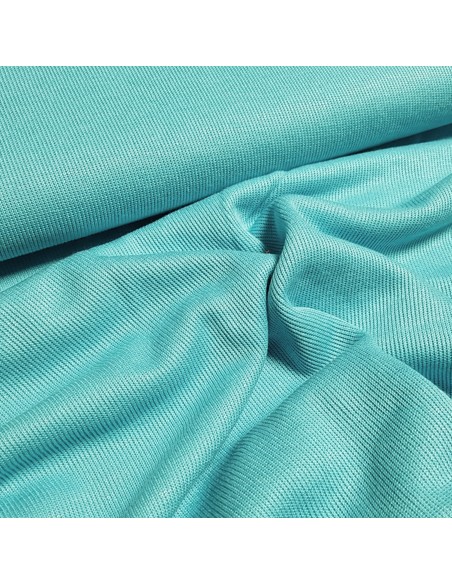 Tissu, Jersey de Coton Uni, Bleu Turquoise, Laize 150 cm, Coton Stretch Oeko-Tex