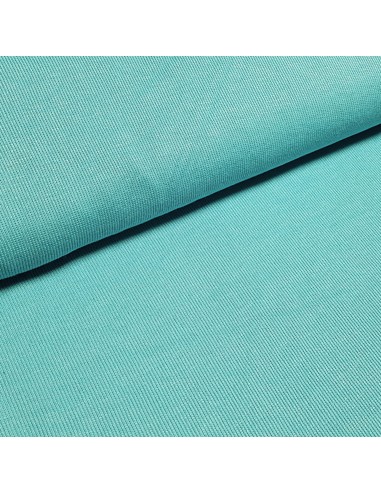 Tissu, Jersey de Coton Uni, Bleu Turquoise, Laize 150 cm, Coton Stretch Oeko-Tex