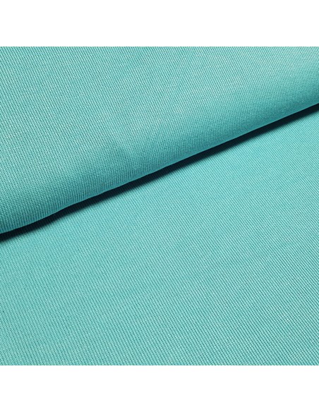 Tissu, Jersey de Coton Uni, Bleu Turquoise, Laize 150 cm, Coton Stretch Oeko-Tex