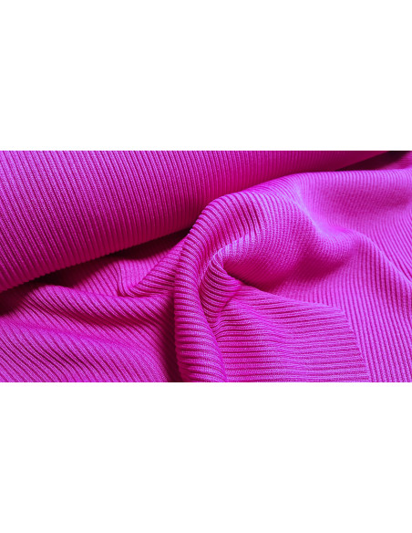Jersey côtelé tubulaire fuschia