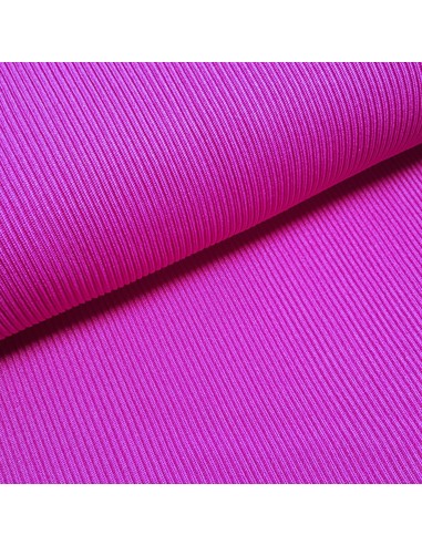 Tissu, Jersey Côtelé Tubulaire, Fuchsia Intense, Laize 50 cm Tubulaire, Coton Stretch Oeko-Tex