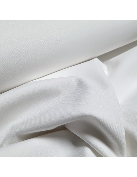 Tissu, Jersey Uni, Blanc Cassé, Laize 150 cm, Polyester Stretch