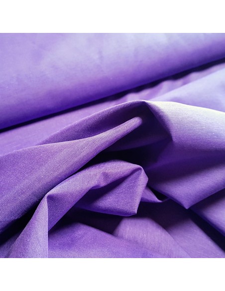 Tissu, Toile Polycoton Unie, Violet Intense, Laize 160 cm, 40% Polyester 60% Coton