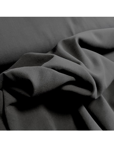 Tissu, Toile Polycoton Unie, Noire, Laize 160 cm, 60% Coton 40% Polyester