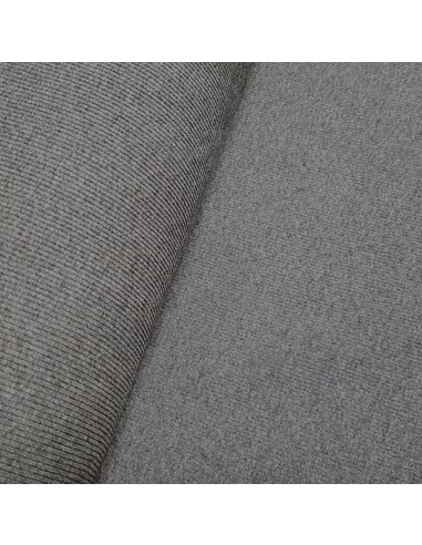 Tissu, Bord-côte tubulaire, Gris, Laize 27 cm, Coton/Élasthanne