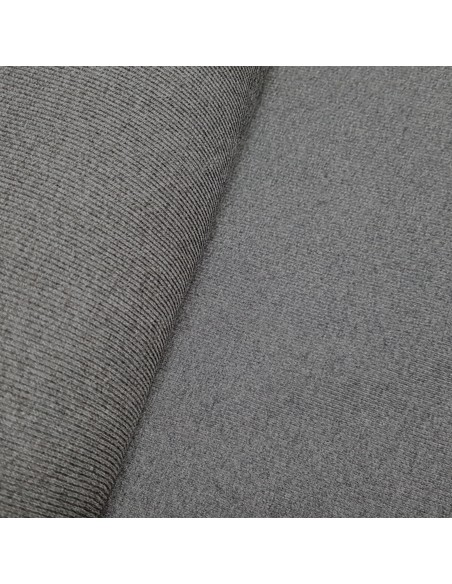 Tissu, Bord-côte tubulaire, Gris, Laize 27 cm, Coton/Élasthanne