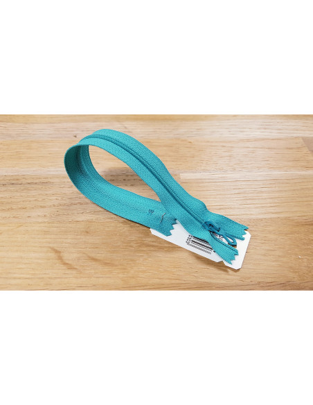 Fermeture Eclair Z51, Nylon, bleu canard, 10cm