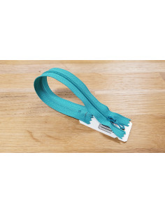 Fermeture Eclair Z51, Nylon, bleu canard, 40cm
