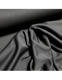 Tissu, Mousseline Lourde Stretch, Noire, Laize 150 cm, 95% Polyester 5% Spandex 2