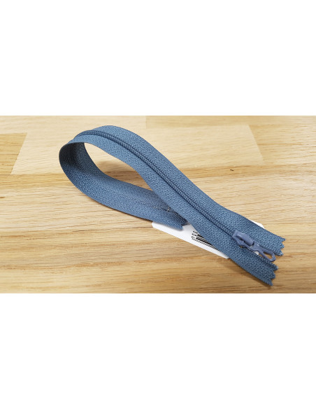 Fermeture Eclair Z51, Nylon, bleu gris, 35cm