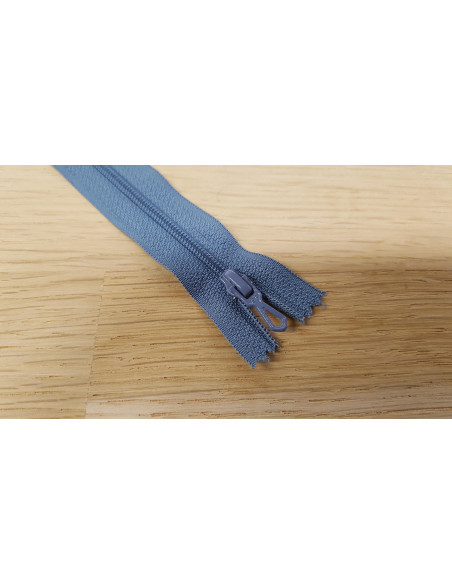 Fermeture Eclair Z51, Nylon, bleu gris, 35cm