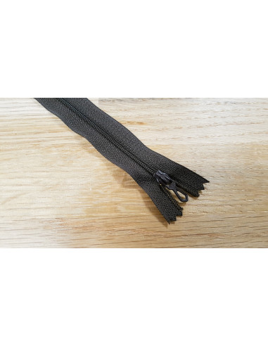 Fermeture Eclair Z51, Nylon, marron brou de noix, 12cm