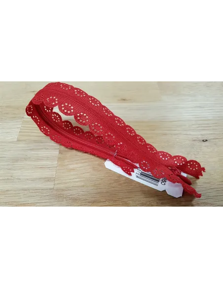 Fermeture Prym Z82 dentelle rouge 60 cm | Zephyr Tissus