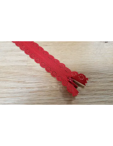 Fermeture Prym Z82 dentelle rouge 60 cm | Zephyr Tissus