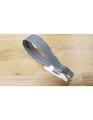 Fermeture Eclair Z41, Nylon invisible, gris foncé, 60cm