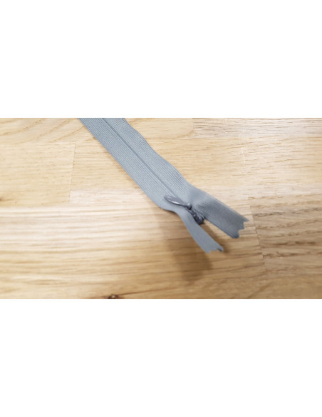 Fermeture Eclair Z41, Nylon invisible, gris foncé, 60cm