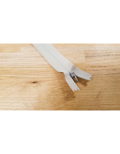 Fermeture Eclair Z41, Nylon invisible, gris clair, 40cm