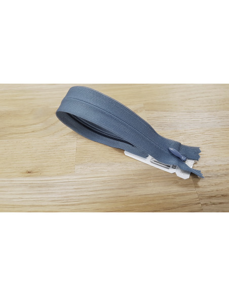 Fermeture Eclair Z41, Nylon invisible, bleu gris, 22cm