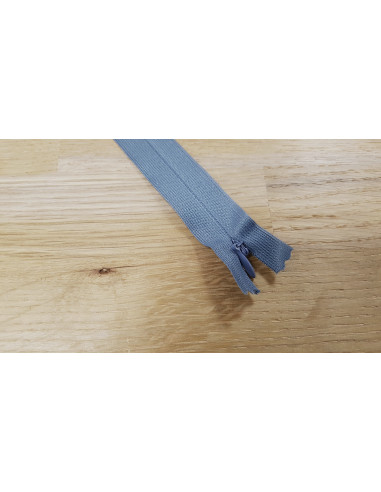 Fermeture Eclair Z41, Nylon invisible, bleu gris, 40cm