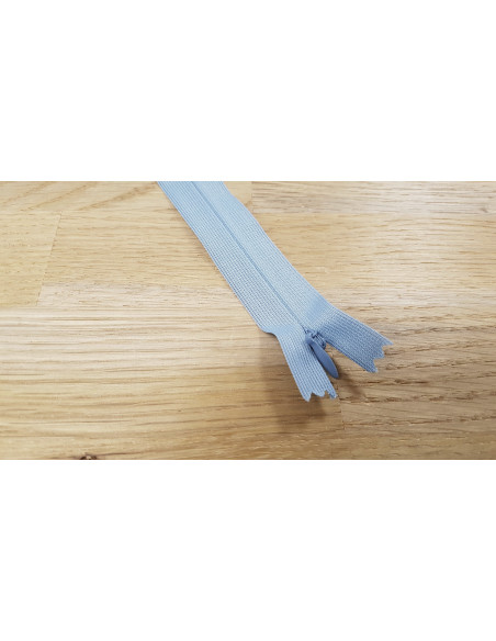 Fermeture Eclair Z41, Nylon invisible, bleu ciel, 40cm