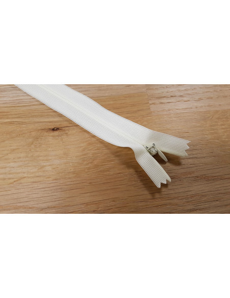 Fermeture Eclair Z41, Nylon invisible, ivoire, 22cm