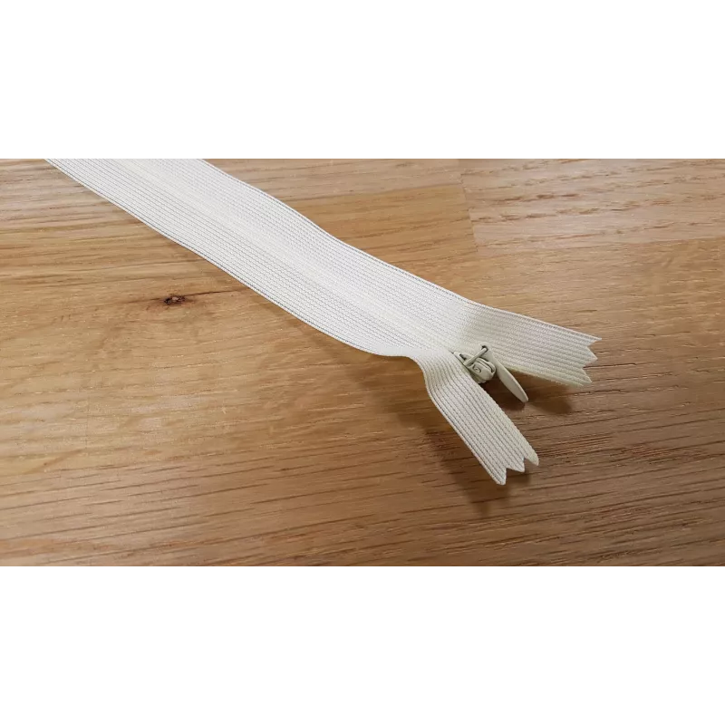 Fermeture Eclair Z41, Nylon invisible, ivoire, 40cm
