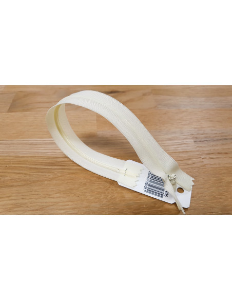 Fermeture Eclair Z41, Nylon invisible, ivoire, 60cm