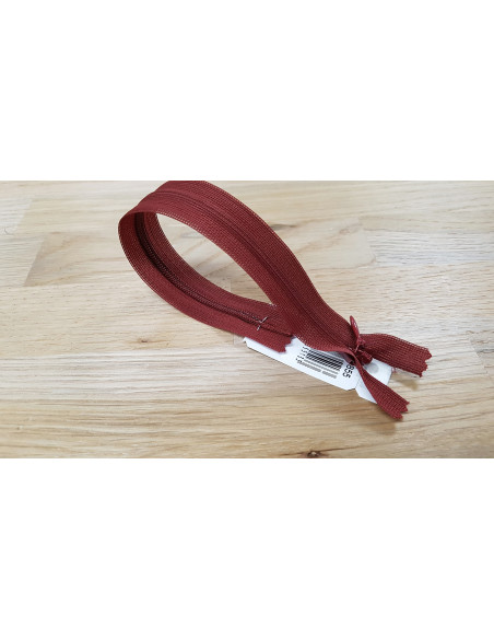 Fermeture Eclair Z41, Nylon invisible, bourgogne, 40cm