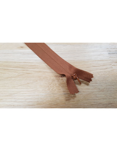 Fermeture Eclair Z41, Nylon invisible, marron moyen, 22cm