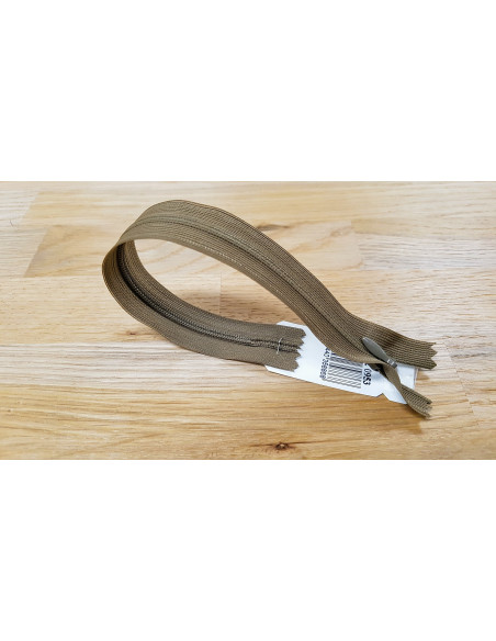 Fermeture Eclair Z41, Nylon invisible, tabac, 60cm