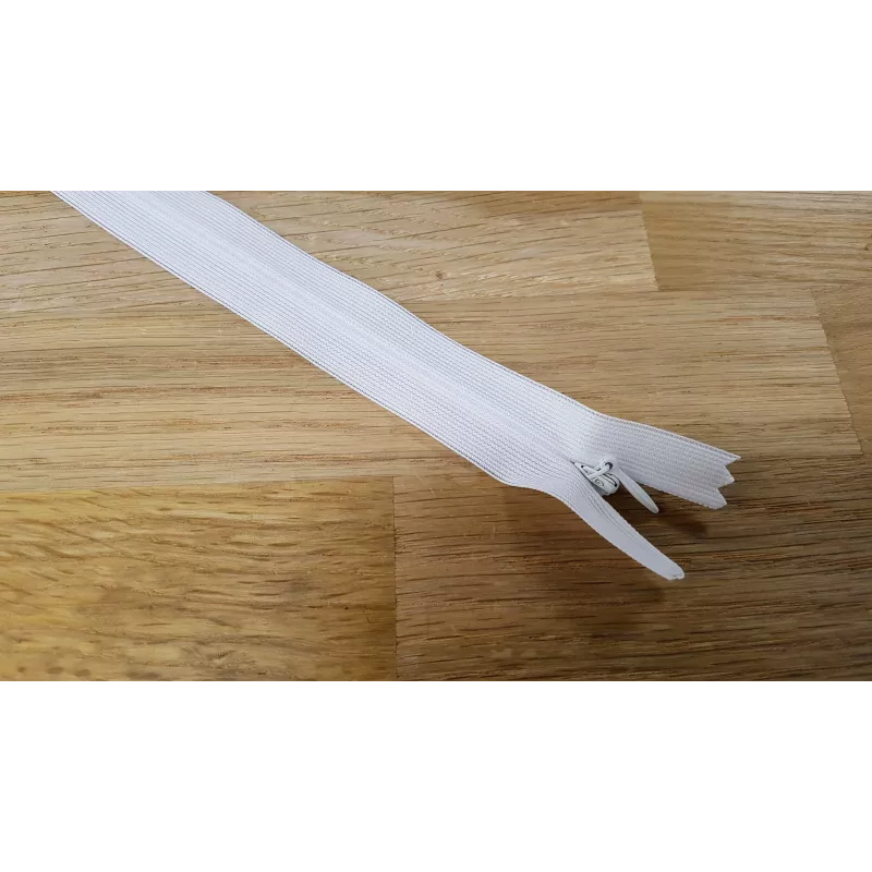 Fermeture Eclair Z41, Nylon invisible, blanc, 22cm