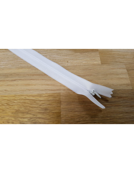 Fermeture Eclair Z41, Nylon invisible, blanc, 22cm