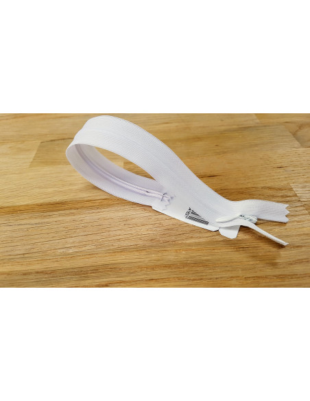 Fermeture Eclair Z41, Nylon invisible, blanc, 60cm
